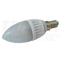 Tracon Gyertya burájú LED fényforrás, tejüveg 230 V, 50 Hz, 5 W, 4000 K, E14, 380 lm, 180°, EEI=G