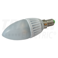 Tracon Gyertya burájú LED fényforrás, tejüveg 230VAC, 5 W, 2700 K, E14, 380 lm, 180°, EEI=G