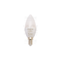 Tracon Gyertya burájú LED fényforrás, tejüveg 230 V, 50 Hz, 7 W, 2700 K, E14, 600 lm, 180°, EEI=F