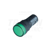 Tracon LED-es jelzőlámpa, zöld 12V AC/DC, d=16mm