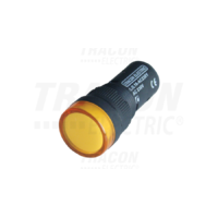 Tracon LED-es jelzőlámpa, sárga 12V AC/DC, d=16mm