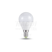 Tracon Gömb burájú LED fényforrás 230 V, 50 Hz, E14, 7 W, 600 lm,200°, 4000 K, EEI=F
