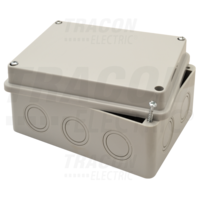 Tracon Elektronikai doboz, világos szürke, teli fedéllel 150×110×70mm, IP54