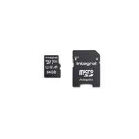 Integral 64 GB-os nagy sebességű microSDHC/XC V30 UHS-I U3 memóriakártya
