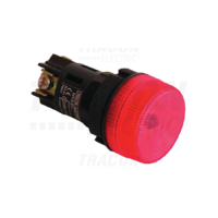 Tracon Jelzőlámpa, műanyag testű, piros, izzó nélkül 0,4A/250V AC, d=22mm, IP42