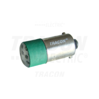 Tracon LED-es jelzőizzó, zöld 24V AC/DC, Ba9s