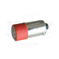 Tracon LED-es jelzőizzó, piros 24V AC/DC, Ba9s