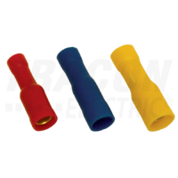 Tracon Szigetelt hengeres csatlakozó aljzat, elektrolitréz, piros 1,5mm2, (d1=1,8mm, d2=4mm), PVC