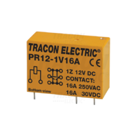 Tracon Print relé 12V DC / 1×CO (16A, 230V AC / 30V DC)