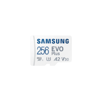 SMG PCC SAMSUNG Memóriakártya, EVO Plus microSD kártya (2021) 256GB, CLASS 10, UHS-1, U3, V30, A2, + Adapter, R130/W