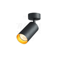 Tracon Mennyezeti állítható spot lámpatest, fekete, arany reflektor 100-240VAC, 50Hz, 1xGU10, max.35W