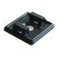 Tracon Öntapadós/csavarozható, 2oldalt fűzhető kötegelő talp,fekete 18,7×18,7mm, d=4,4mm,PA6.6