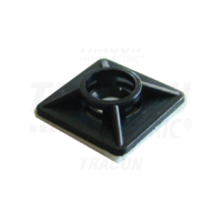 Tracon Öntapadós/csavarozható, 4oldalt fűzhető kötegelő talp,fekete 20×20mm, d=2,9mm, PA6.6