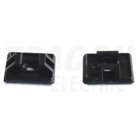 Tracon Öntapadós/csavarozható, 2oldalt fűzhető kötegelő talp,fekete 26,5×26,5mm, d=4,3mm, PA6.6