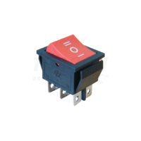Tracon Készülékkapcsoló, háromállású, piros, I-0-II felirattal 16(6)A, 250V AC