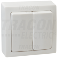 Tracon Falon kívüli 2-áramkörös kapcsoló 10AX/250VAC, IP20 (105)
