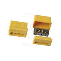 Tracon Szigetelt csavaros vezetékösszekötő, sárga ház 4×(1,5-4mm2), 450VAC, max. 40A