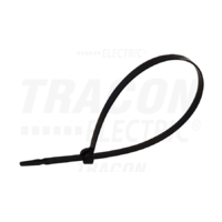 Tracon UV-álló fémnyelves kábelkötegelő, fekete 140×3,6mm, D=2-29mm, PA6.6
