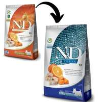 N&D N&D Dog Grain Free tőkehal&narancs sütőtökkel adult mini 2,5kg kutyatáp