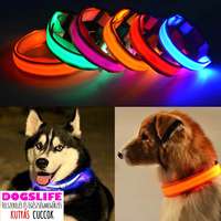  Dogs Life Lightning Collar Világító Nyakörv M méret 32-45cm Villogó Nyakörv állítható több színben RAKTÁRRÓL!