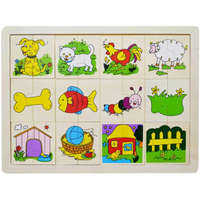 PRC Fa Puzzle felező, párosító játék Állatos B
