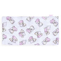 BabyBruin Mintás Cseh textil pelenka, textilpelenka fehér 70x70 cm - Rózsaszín maci