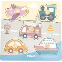 PolarB Fogantyús fa puzzle, fogós puzzle, kirakó - Járművek PolarB B