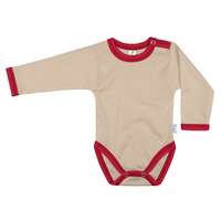 Kynga Kynga mogyoró-piros hosszú ujjú baba body 62, 68, 74, 80, 86, 92, 98 cm - KIFUTÓ SZÍN, UTOLSÓ DARABOK!