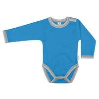 Kynga Kynga türkizkék-melirszurke hosszú ujjú baba body 62, 68, 74, 80, 86, 92, 98 cm - KIFUTÓ SZÍN, UTOLSÓ DARABOK!