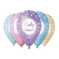 EU Baby Shower Metallic léggömb, lufi 5 db-os 30 cm