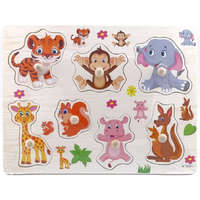 PRC Fogantyús fa puzzle, fogós puzzle, kirakó 30x23 cm - Állatos Nr2