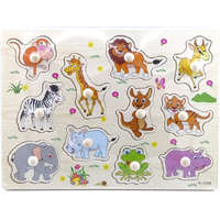 PRC Fogantyús fa puzzle, fogós puzzle, kirakó 30x23 cm - Állatos Nr4