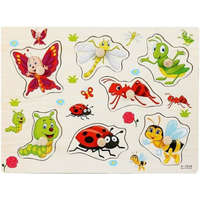PRC Fogantyús fa puzzle, fogós puzzle, kirakó 30x23 cm - Bogarak és rovarok Nr2