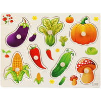 PRC Fogantyús fa puzzle, fogós puzzle, kirakó 30x23 cm - Zöldségek Nr2