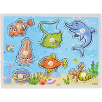 PRC Fogantyús fa puzzle, fogós puzzle, kirakó 30x23 cm - Tengeri állatok Nr1