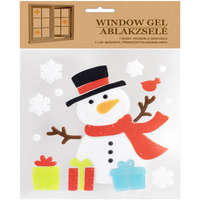 PRC Hóember ajándékokkal téli ablakmatrica, ablakzselé, ablakdísz