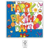 PRC Kokliko Happy Birthday szalvéta 20 DARABOS, 33x33 cm FSC