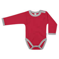 Kynga Kynga piros-melírszürke hosszú ujjú koraszülött baba body 44, 50, 56 cm