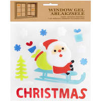 PRC Mikulás szánkón téli ablakmatrica, ablakzselé, ablakdísz