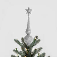 Karácsonyfa csúcsdísz - 18,5 cm - ezüst