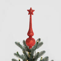 Karácsonyfa csúcsdísz - 18,5 cm - piros