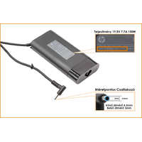 HP HP 19.5V 7.7A 150W vékony center-pin 4.5mm * 3mm gyári új ovális laptop töltő, (917649-850)