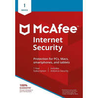 McAfee McAfee Internet Security vírusirtó szoftver – 1 éves licenc, 1 készülékre. Megbízható védelem vírusok, kártevők és online fenyegetések ellen, biztonságos böngészéshez és adatvédelemhez