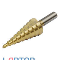 Extol EXTOL® Craft lépcsős fémfúró, 9 lépcsős (4-20mm, 2mm lépcsők), 10mm befogás, max 4mm vastag anyagokhoz, TiN bevonat (20053)