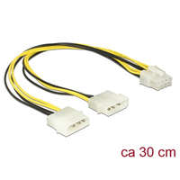 Delock Delock 8 Pin EPS to 2 x 4 Pin Molex Kábel, 30cm (85453)