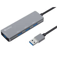 Sandberg Sandberg USB HUB 4 port - praktikus USB elosztó átalakító 1x USB 3.0 és 3x USB 2.0 porttal, gyors adatátvitelhez, perifériák csatlakoztatásához, laptophoz és PC-hez
