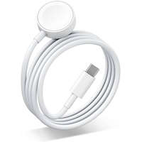 Laptophardware Apple Watch-hoz Töltő, USB-C 1m kábel, 2,5W, Mágneses Indukciós, Műanyag, Fehér