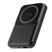 Forever Apple iPhone-hoz 10.000mAhMagSafe Power Bank mágneses indukciós gyors töltővel, USB-C kábellel tölthető fel, fekete (Forever - MATB-100)