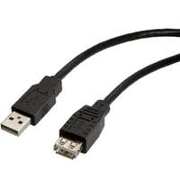 Roline 1,8m-es USB hosszabbító kábel male/female (Apa/Anya) fekete (ROLINE)