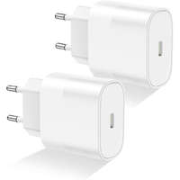 Apple 2db Apple Gyári Dobozos 20W USB-C (Type-C) fali telefon és tablet töltő (MHJE3ZM/A, A2347)
